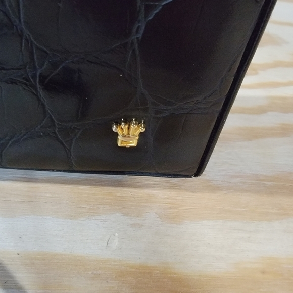 Vintage ~ Black Square Hardcase Handbag/accessory - Picture 8 of 12